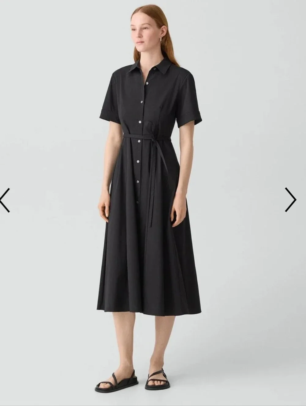 Theory NWTs Belted Shirt Dress in Good Poplin